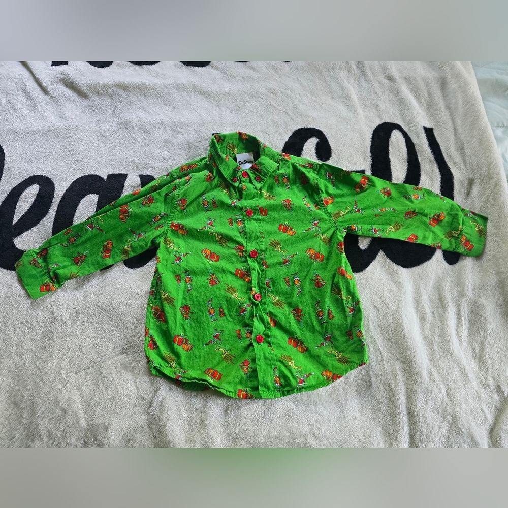 How the Grinch Styled Christmas – Button-Down Long Sleeve Edition - 3T